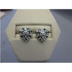 New Blue Diamond heart design earrings