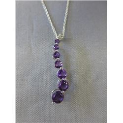 7 Stone Amethyst Journey necklace