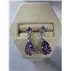 Image 1 : New Amethyst & Diamond dangle earrings