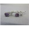 Image 1 : New Amethyst & Diamond lever back earrings