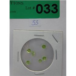 6 Loose Peridot gemstones - Variety of cuts