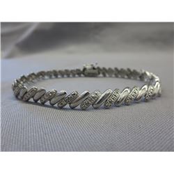 Sterling Silver San Marco design diamond bracelet