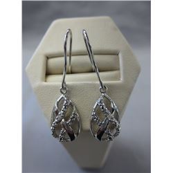 New Diamond French hook dangle earrings