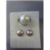 Image 1 : Freshwater pearl & crystal earring & ring set