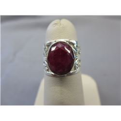 Huge! Custom made 5CT Oval cut Red Ruby ring