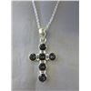 Image 1 : Custom made Mystic Topaz cross design necklace