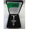 Image 2 : Custom made Mystic Topaz cross design necklace
