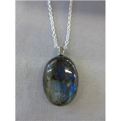 Huge! Oval cut Canadian Labradorite necklace