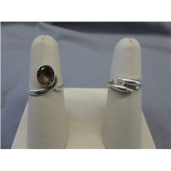 Estate - Sterling Dolphin & Brown Topaz rings