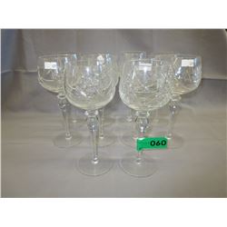 10 Pinwheel crystal wine glasses