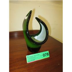 Green art glass decorative - cased glass