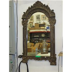 Wood framed wall mirror