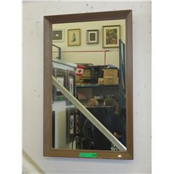 Wood framed wall mirror - used