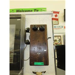 Vintage Wood Northern Electric Crank Telephone