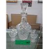 Image 1 : Pinwheel crystal sherry decanter with 4 glasses