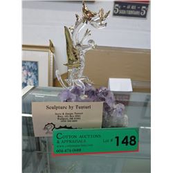Crystal Dragon on amethyst crystal base