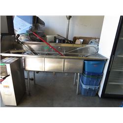 Used Industrial stainless steel sink - 3 basin