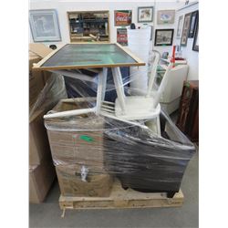 Skid of storage locker goods