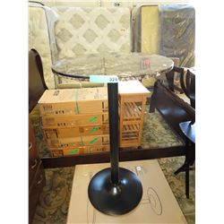NEW - Pub table with veneer top & black metal base