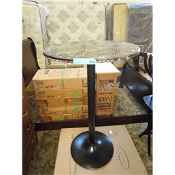 NEW - Pub table with veneer top & black metal base