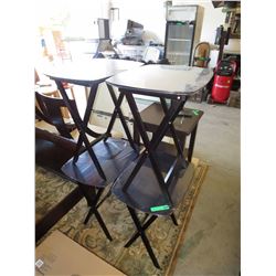 NEW - 4 Folding TV trays - Solid wood