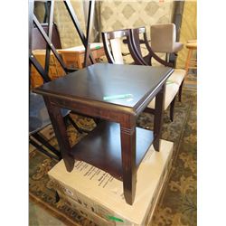 NEW - Solid wood end table with bottom shelf