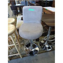NEW - Beige Microfiber hydraulic swivel stool
