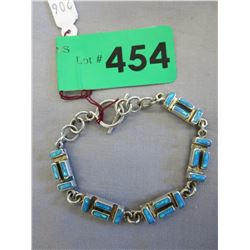 Sterling Silver & Blue Fire Opal Bracelet