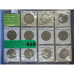 11 USA Kennedy half dollars