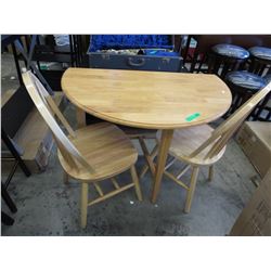 NEW - Round wood kitchen table with 2 chairs