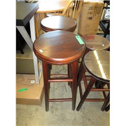 NEW - 2  Swivel wood bar stools