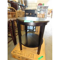 NEW - Wood end table with espresso finish