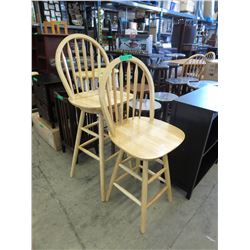 2 NEW Solid Wood Swivel Chairs