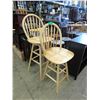 Image 1 : 2 NEW Solid Wood Swivel Chairs
