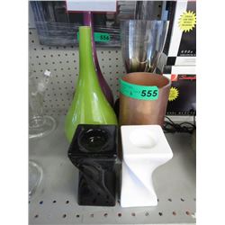 6 New vases and candle holders