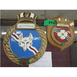 2 Vintage Canadian Navy ship insignia plaques