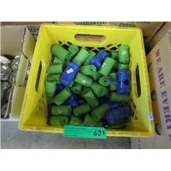 Crate of dog poop waste collection bags