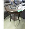 Image 1 : NEW - Round accent table with glass insert