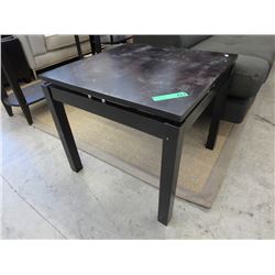 NEW - Wood end table with dark finish