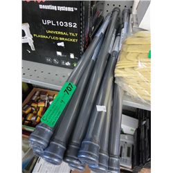 9 New expandable shower curtain rods.