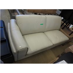 Beige Leather Sectional End Piece
