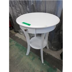 NEW - White accent table with small drawer