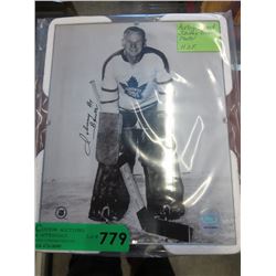 Autographed Johnny Bower photograph