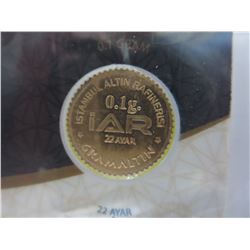 22 KT Gold Turkish Mint Investor's round - 1 gram