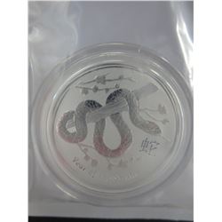 .999 Silver 2013 Year of the Snake coin - 1/2 oz.