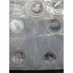 5 Assorted .999 Fine Silver Australian Mint rounds