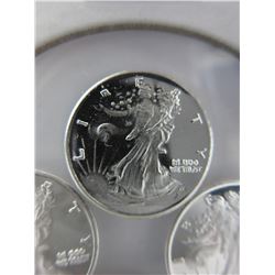 4 x .999 Fine Silver Walking Liberty rounds