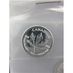 4 x .999 Silver Canadian Maple Leaf rounds