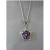 Image 1 : Diamond & Amethyst pendant - Star shaped