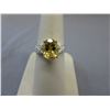 Image 1 : Sterling Silver, Oval Citrine & Diamond ring